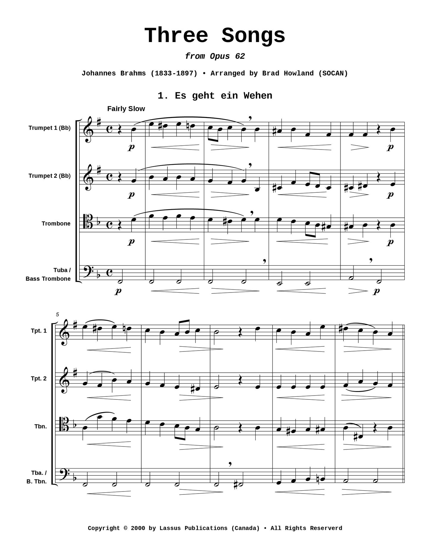 Three Songs, Opus 62