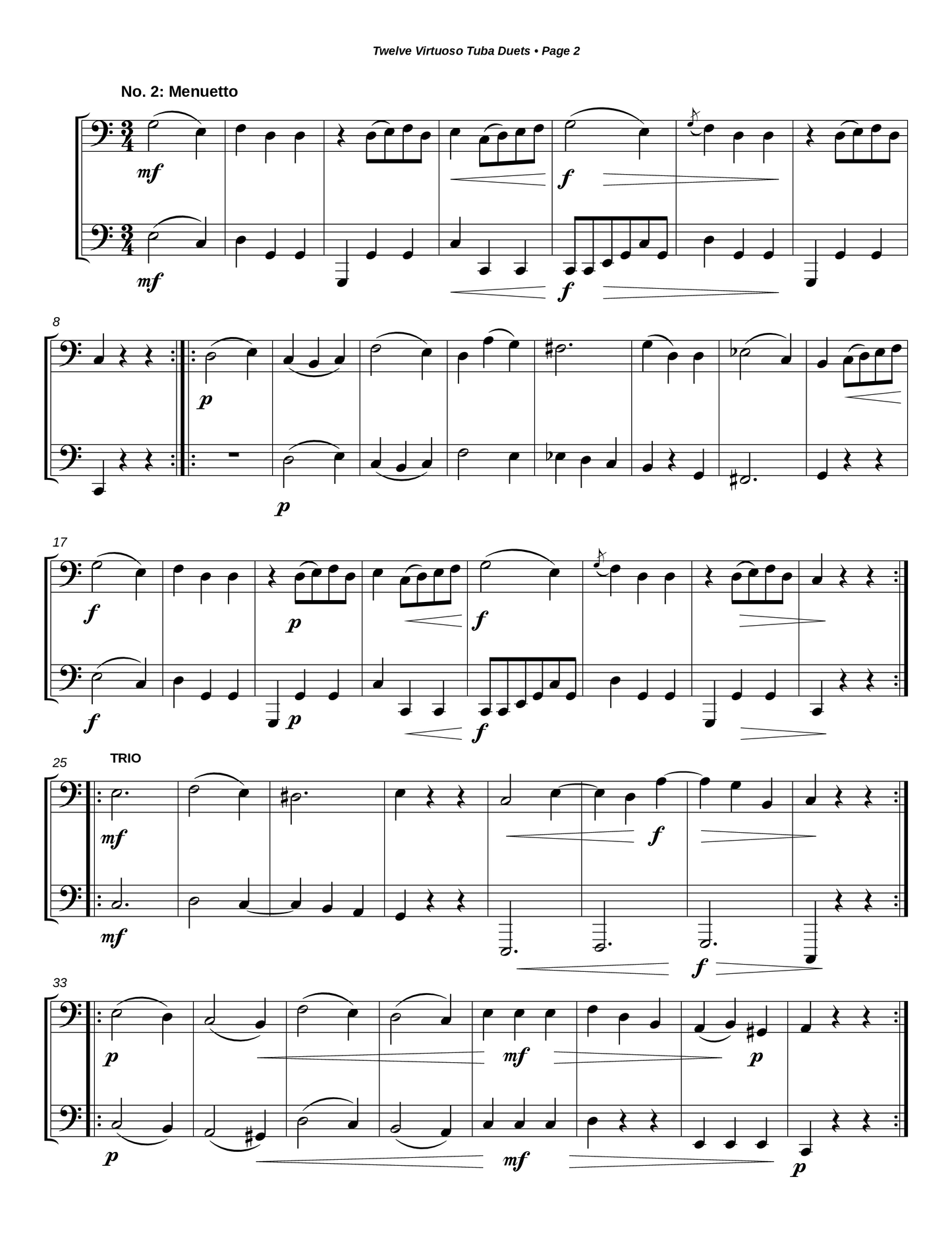 Twelve Virtuoso Tuba Duets