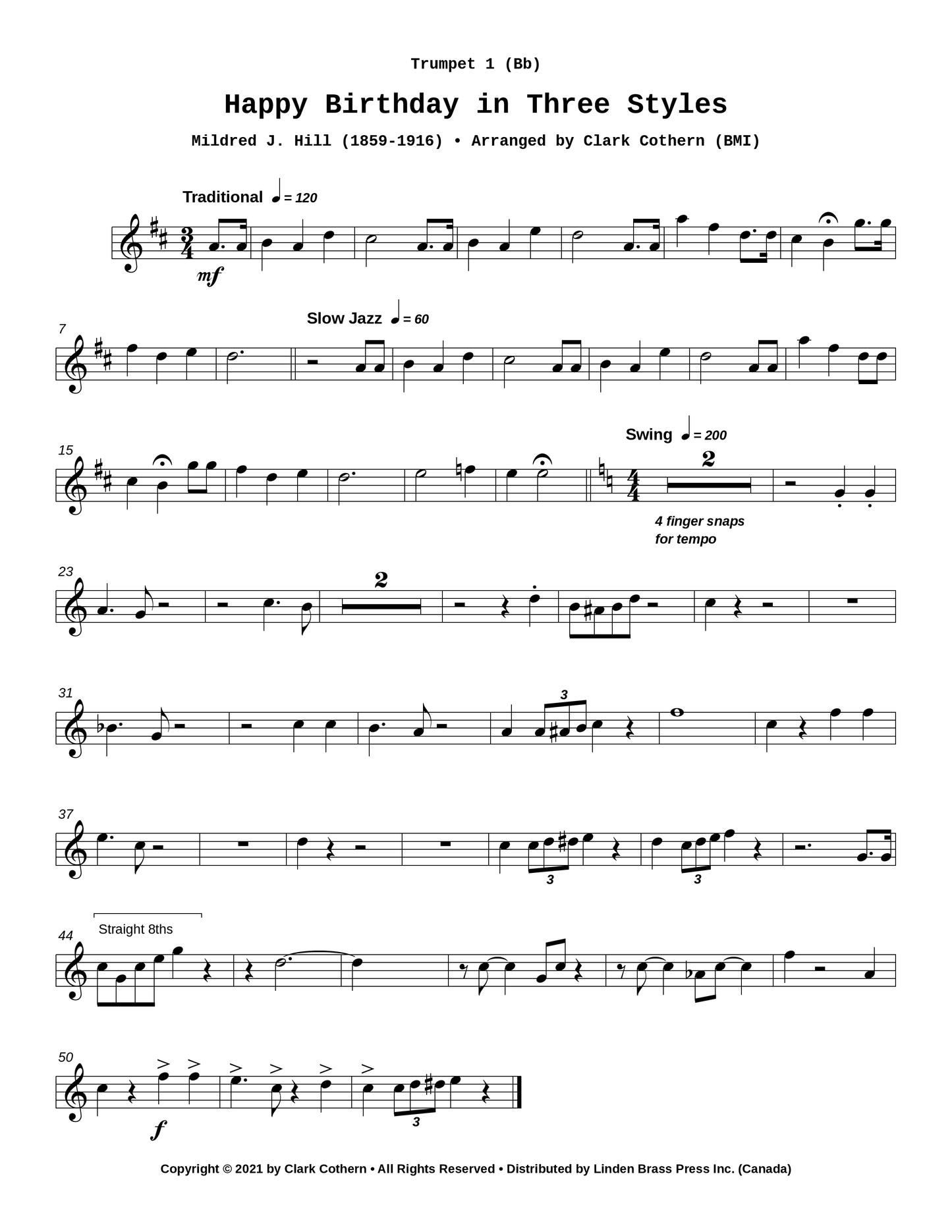 Happy Birthday in Three Styles