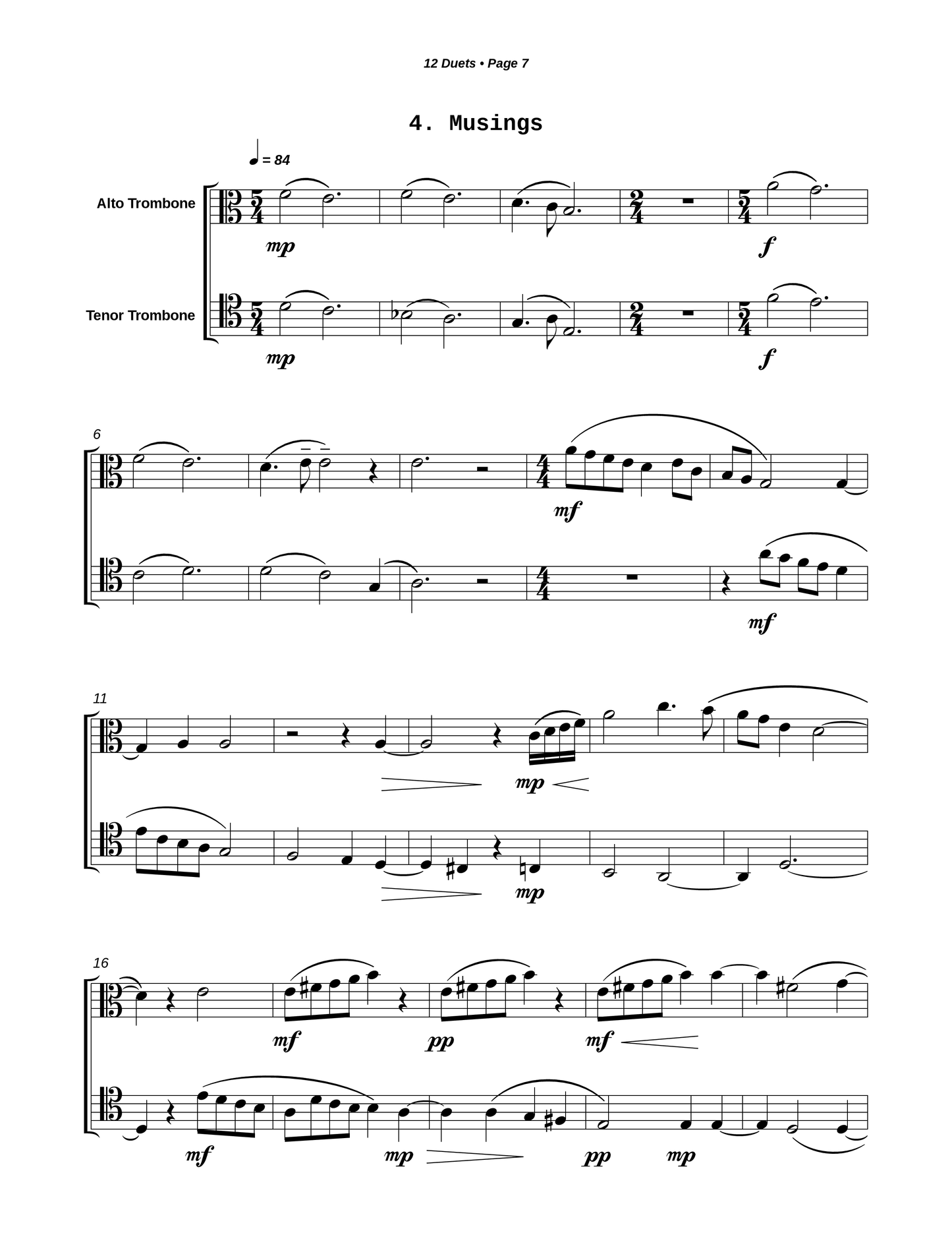 12 Duets for Alto and Tenor Trombone