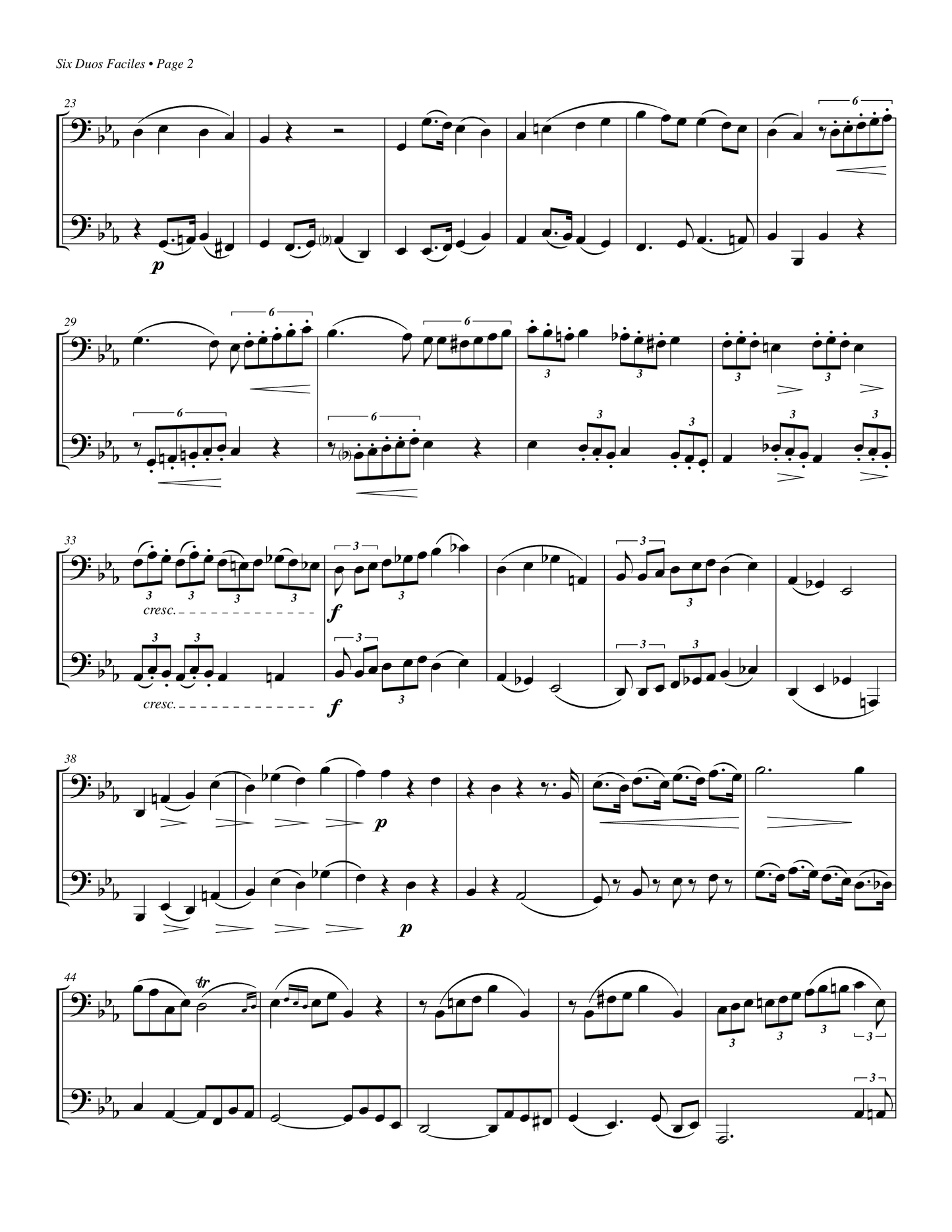 Six Duos Faciles for Two Tubas