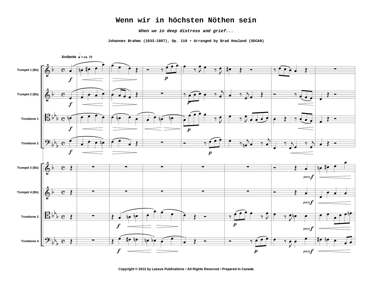 Wenn wir in höchsten Nöthen sein