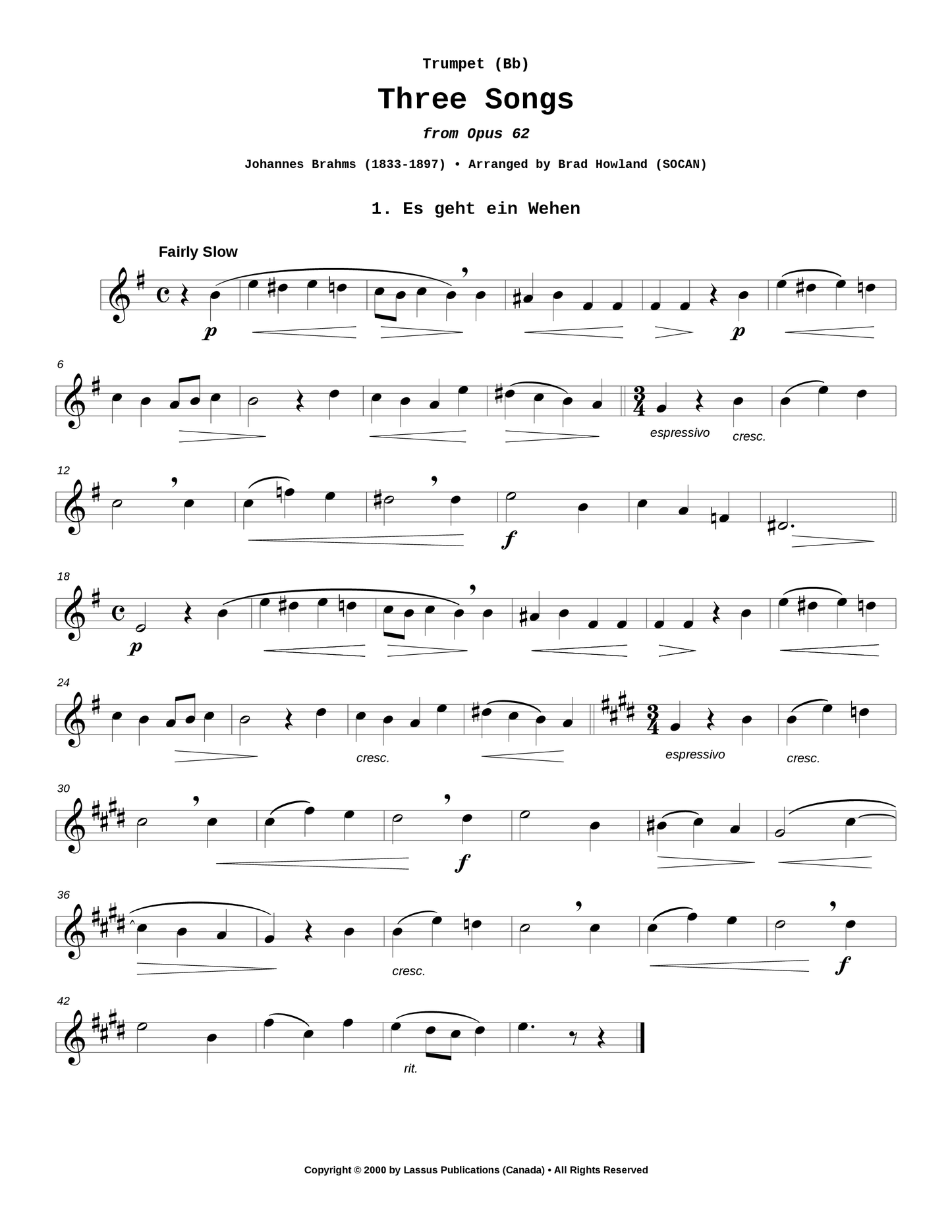 Three Songs, Opus 62