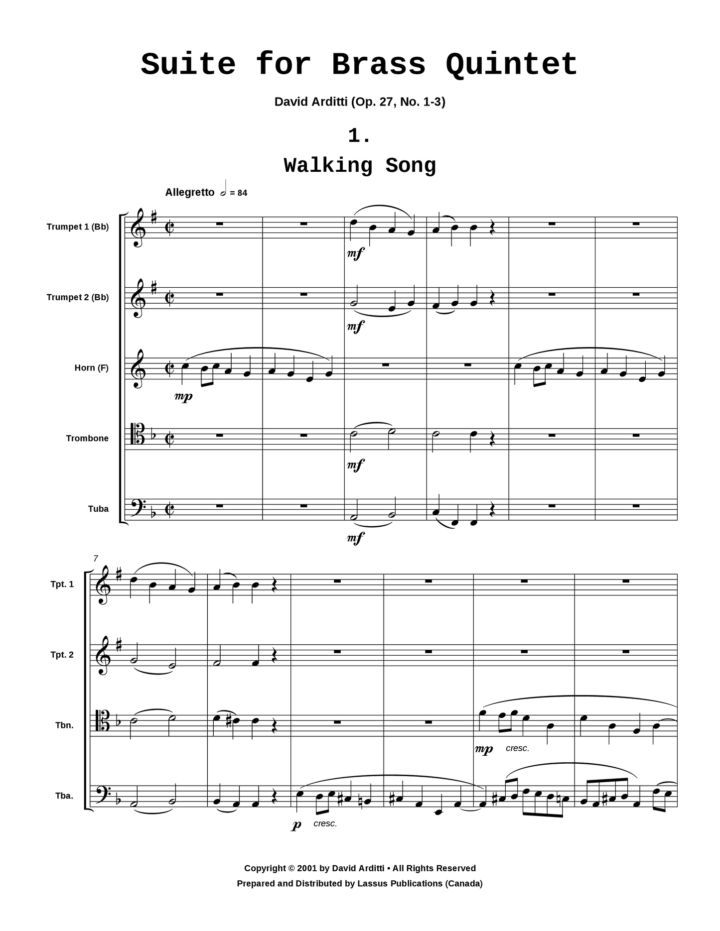 Suite for Brass Quintet, Op. 27