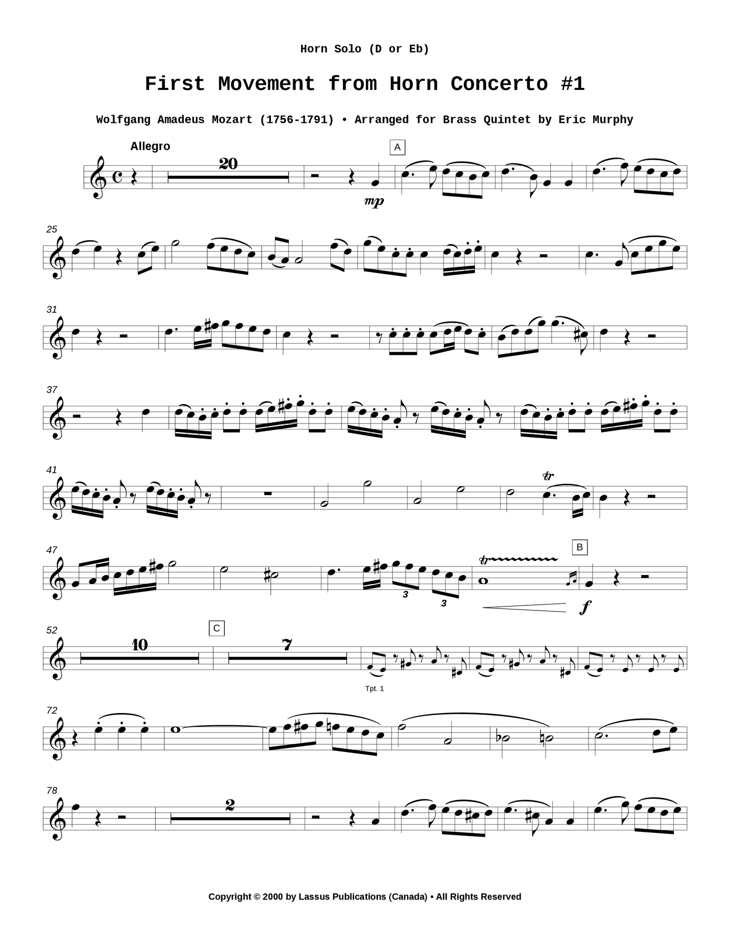 First Movement from Horn Concerto #1