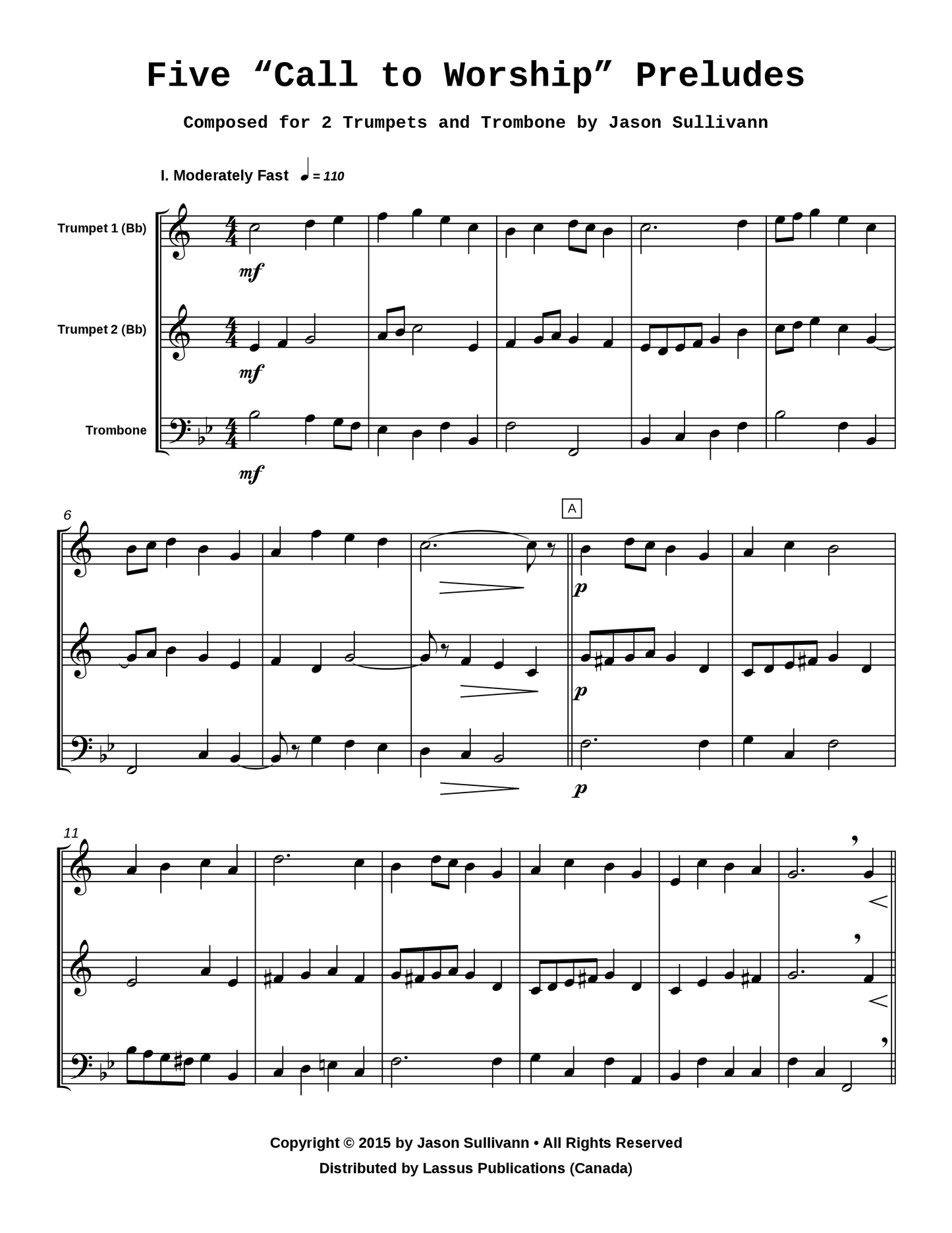 Five "Call to Worship" Preludes