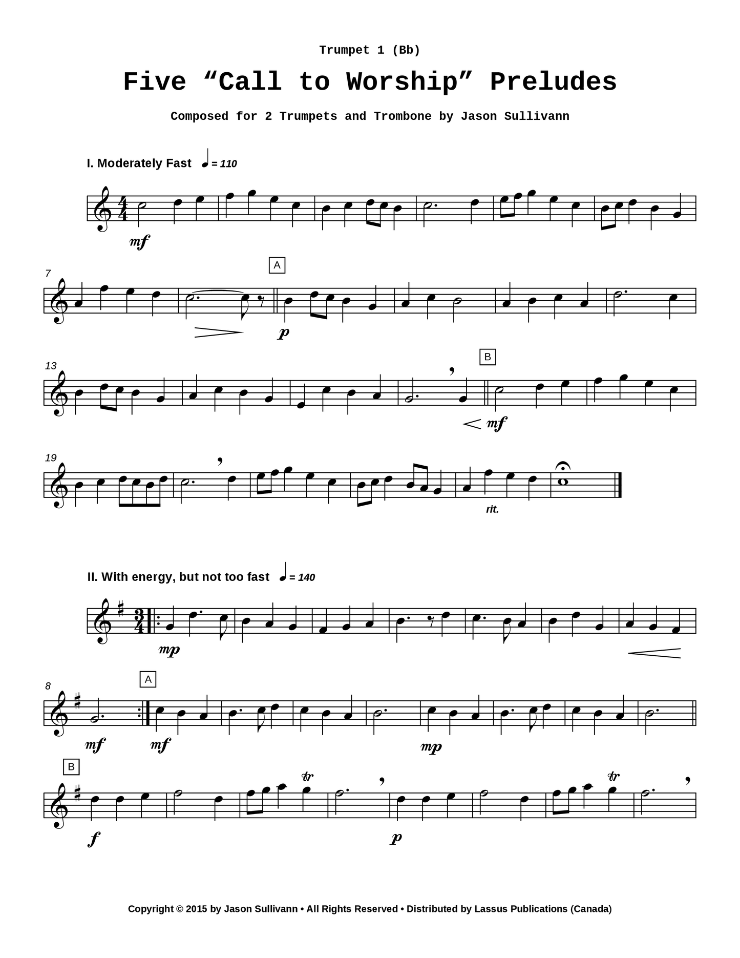 Five "Call to Worship" Preludes