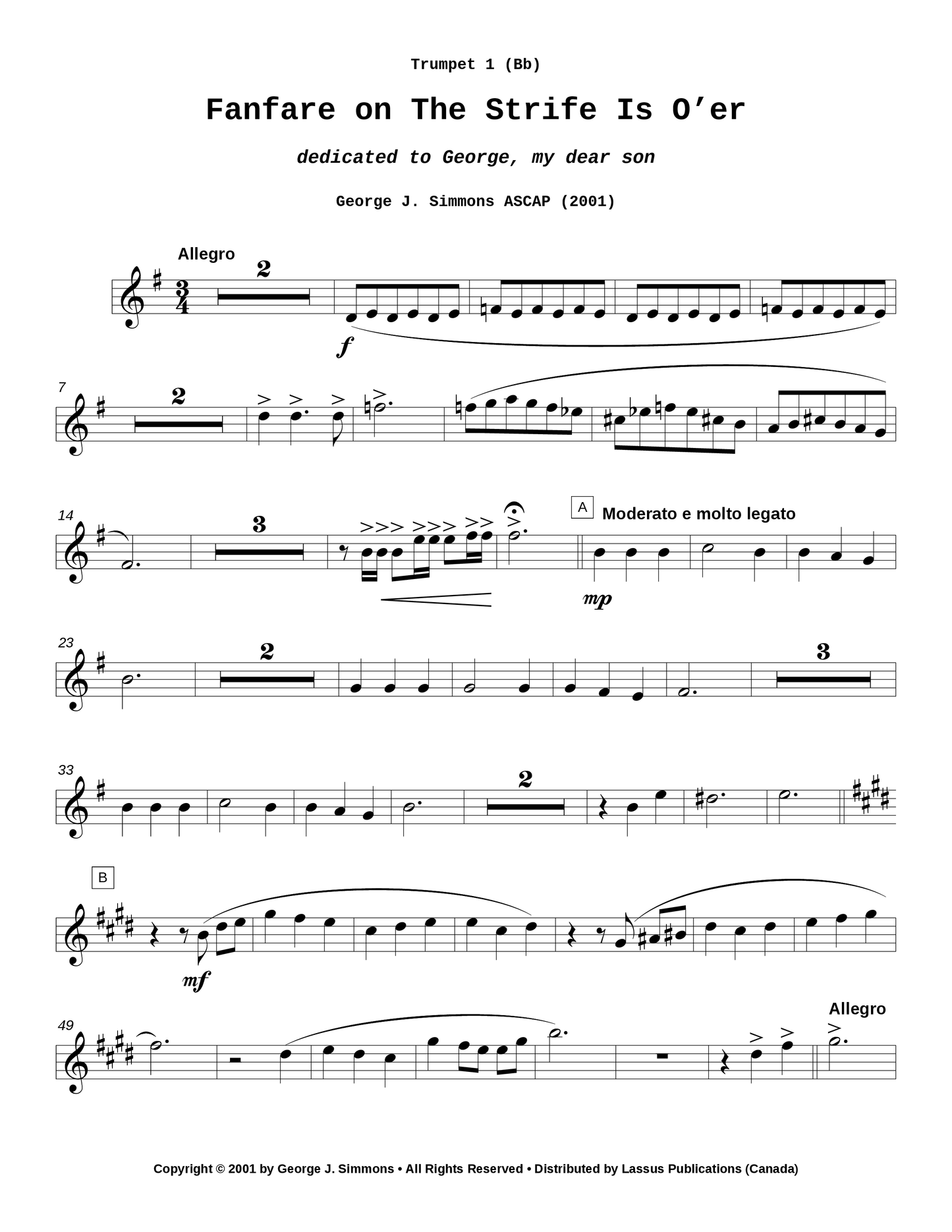 Fanfare on The Strife Is O'er