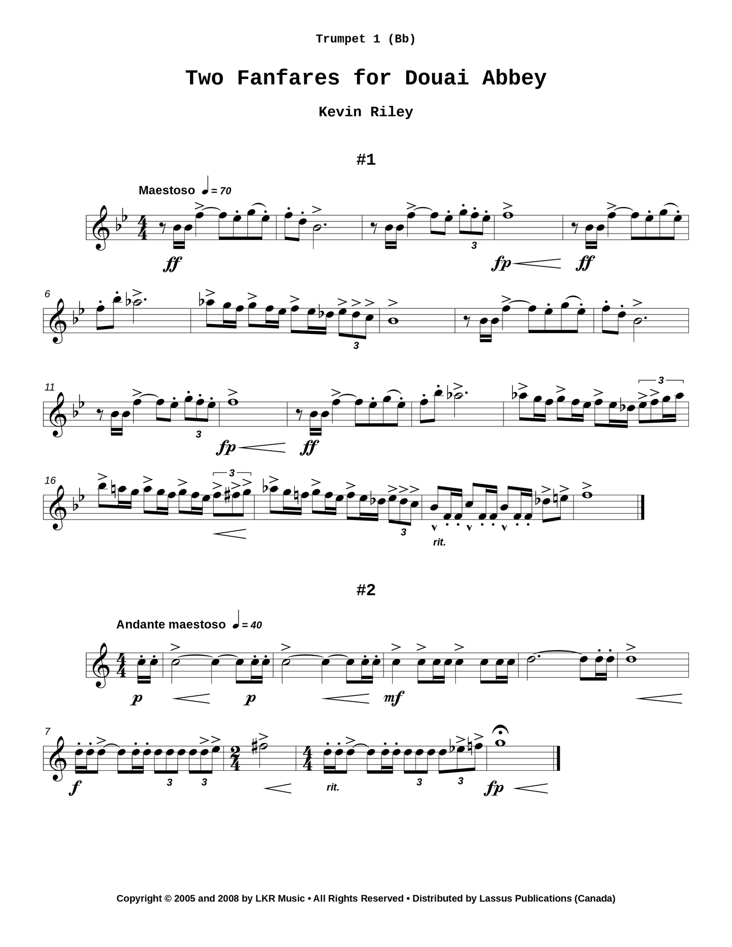 Two Fanfares for Douai Abbey