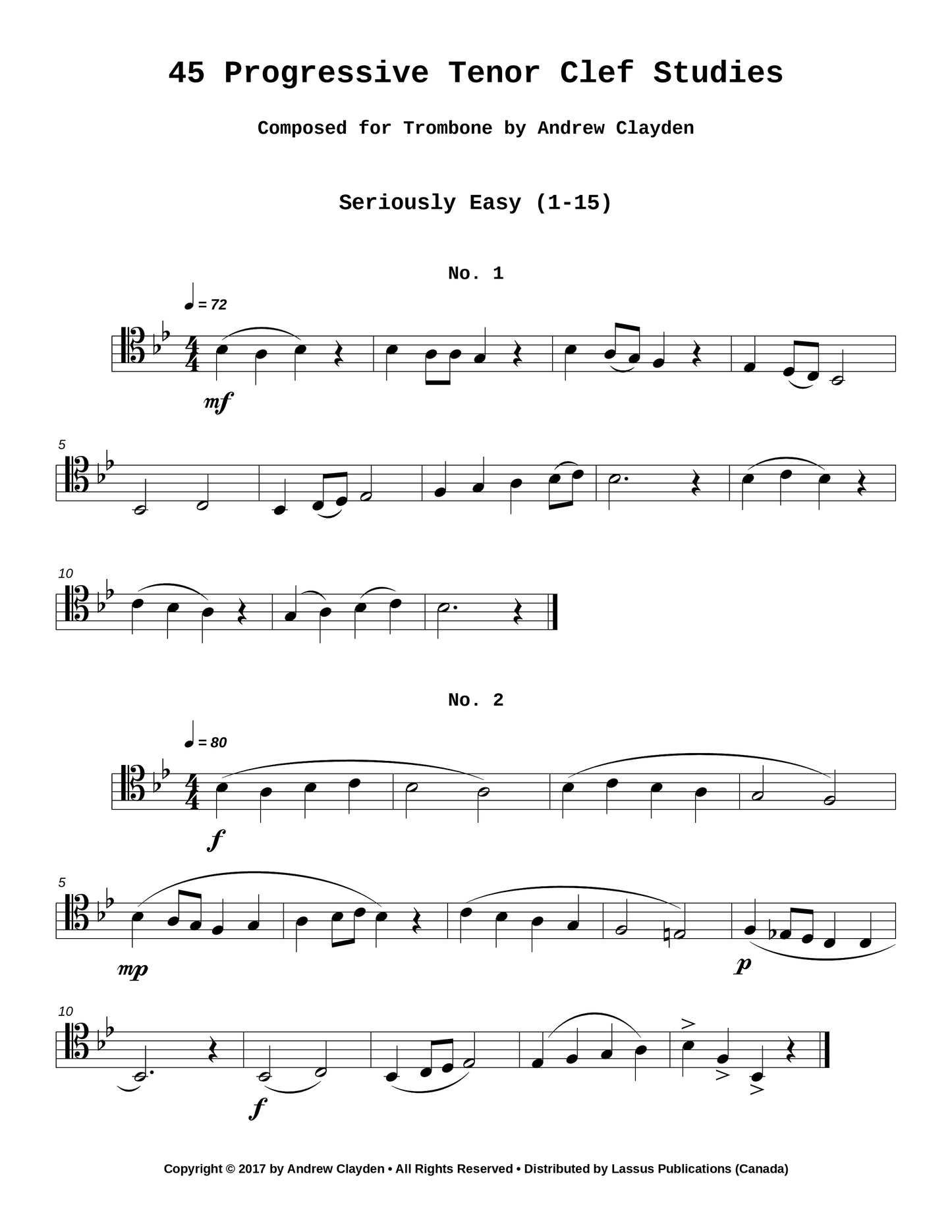 45 Progressive Tenor Clef Studies