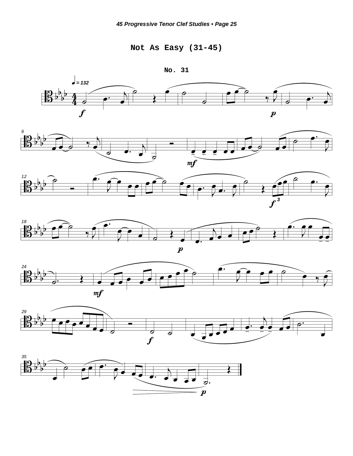 45 Progressive Tenor Clef Studies