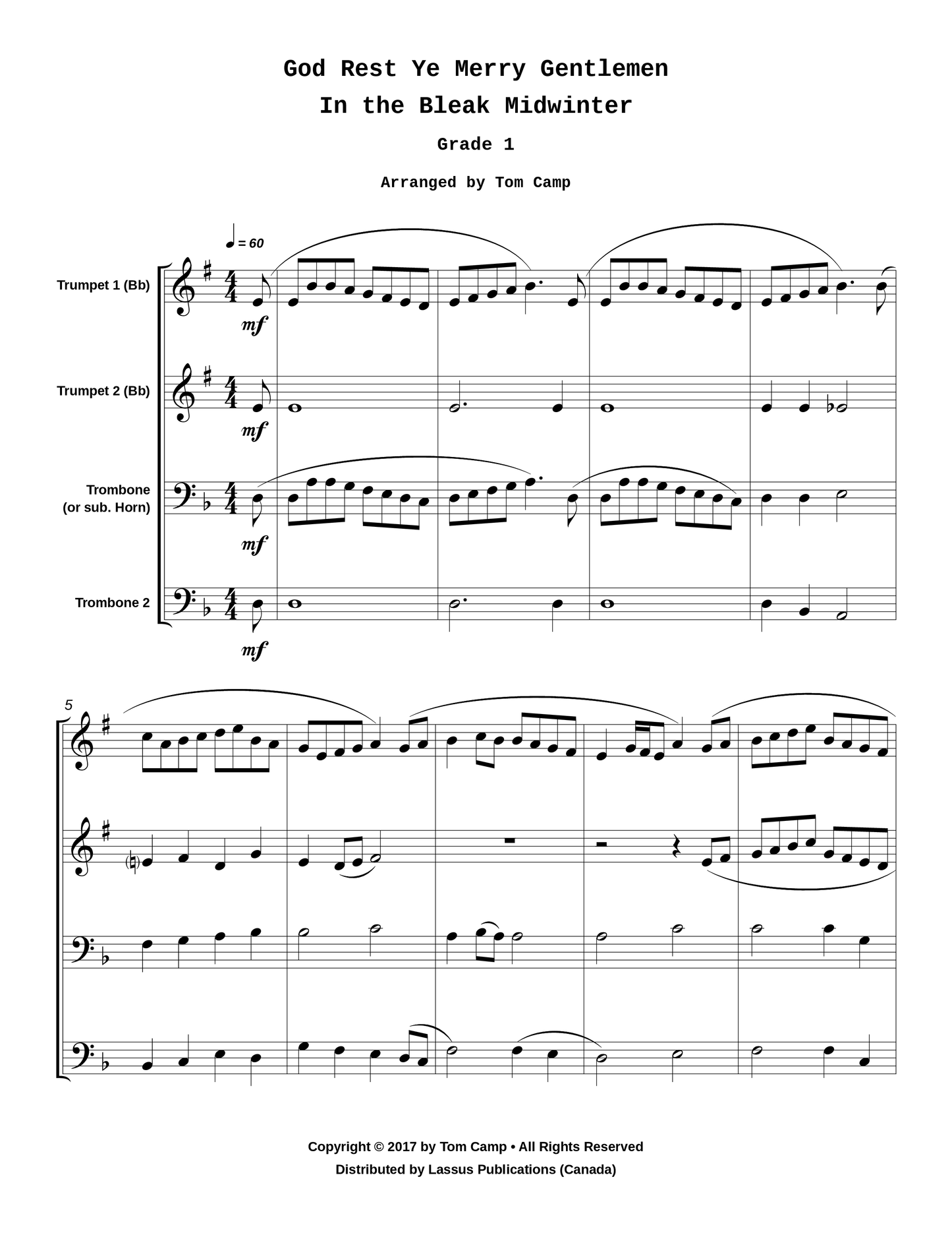God Rest Ye / In the Bleak (Grade 1)