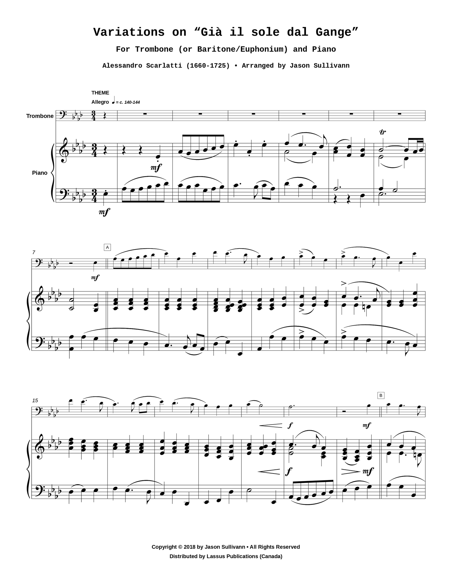 Variations on "Già il sole dal Gange"