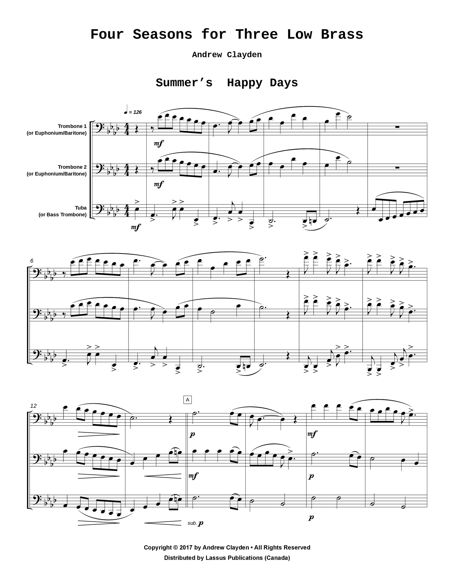 Four Seasons for Three Low Brass