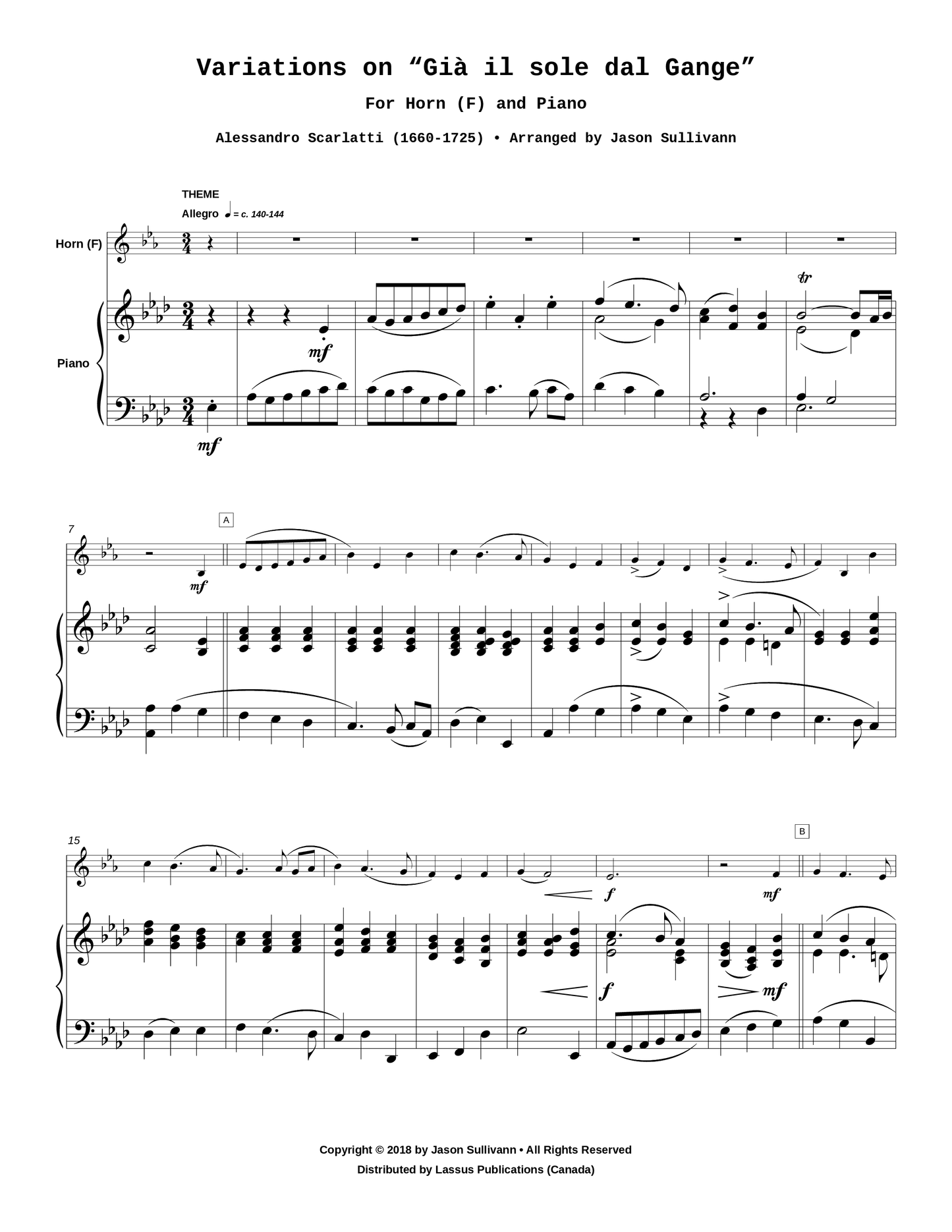Variations on "Già il sole dal Gange"