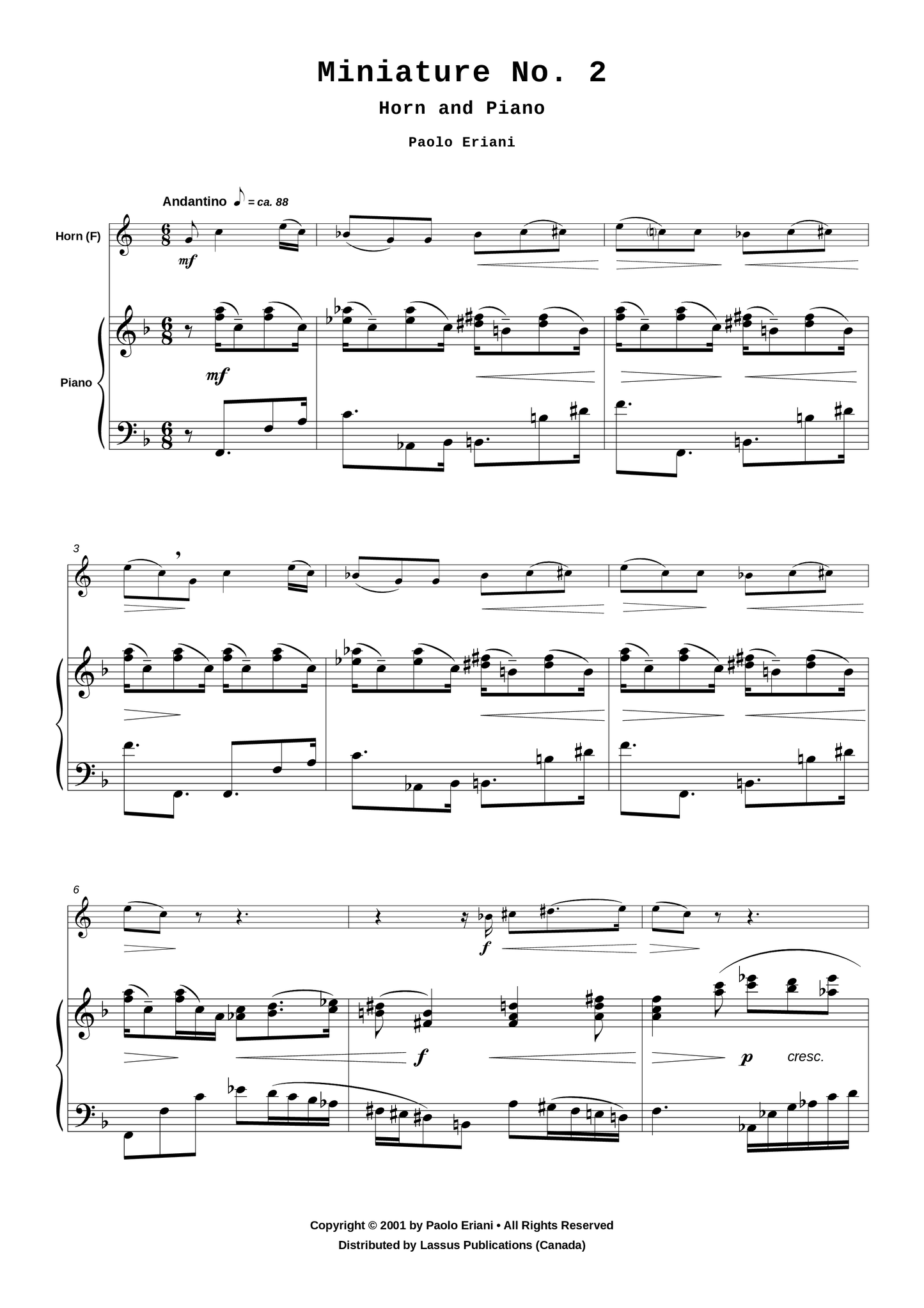 Miniature for Horn and Piano
