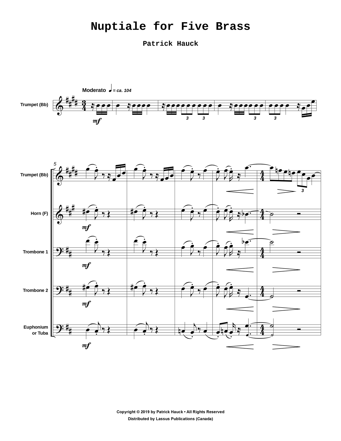 Nuptiale for Five Brass