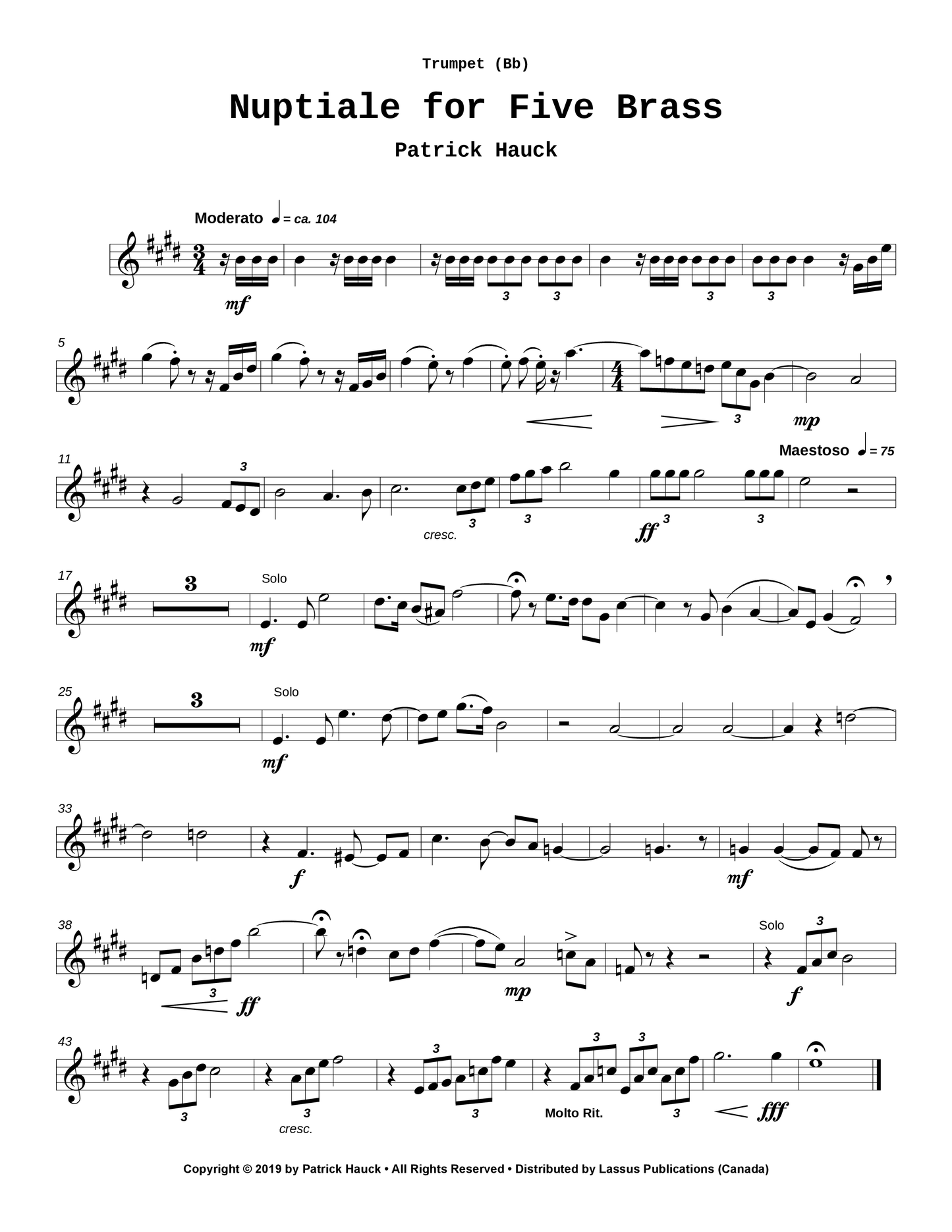 Nuptiale for Five Brass