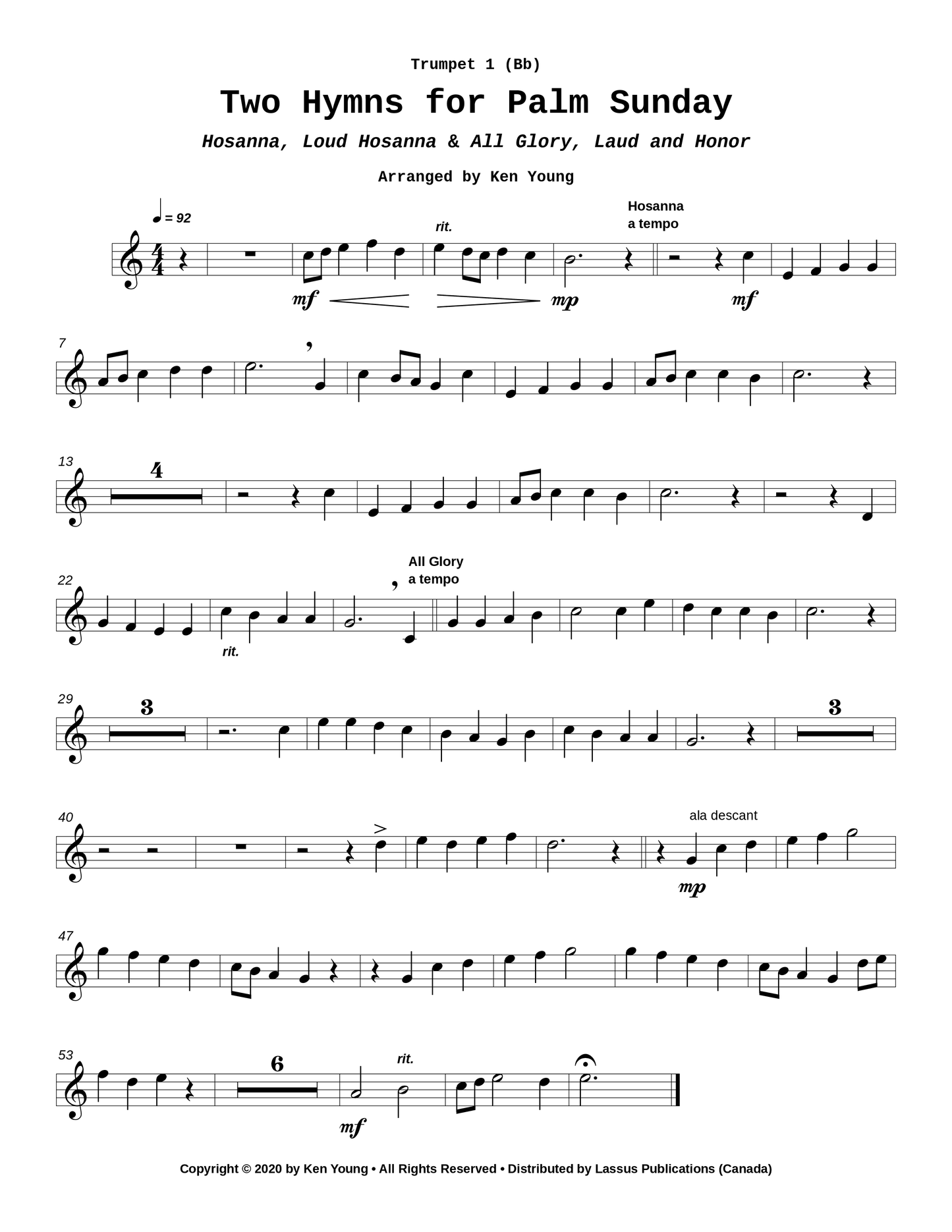 Two Hymns for Palm Sunday
