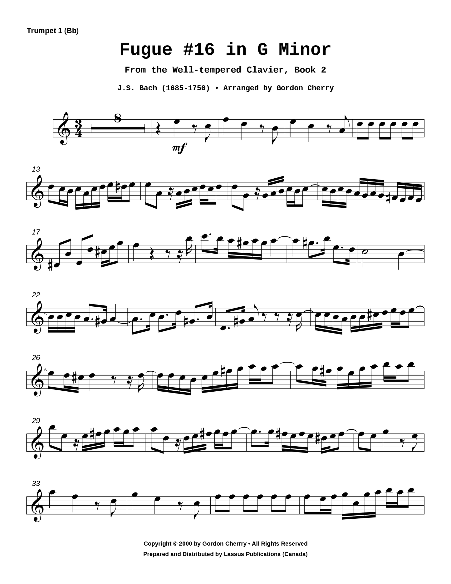 Fugue #16 in G Minor