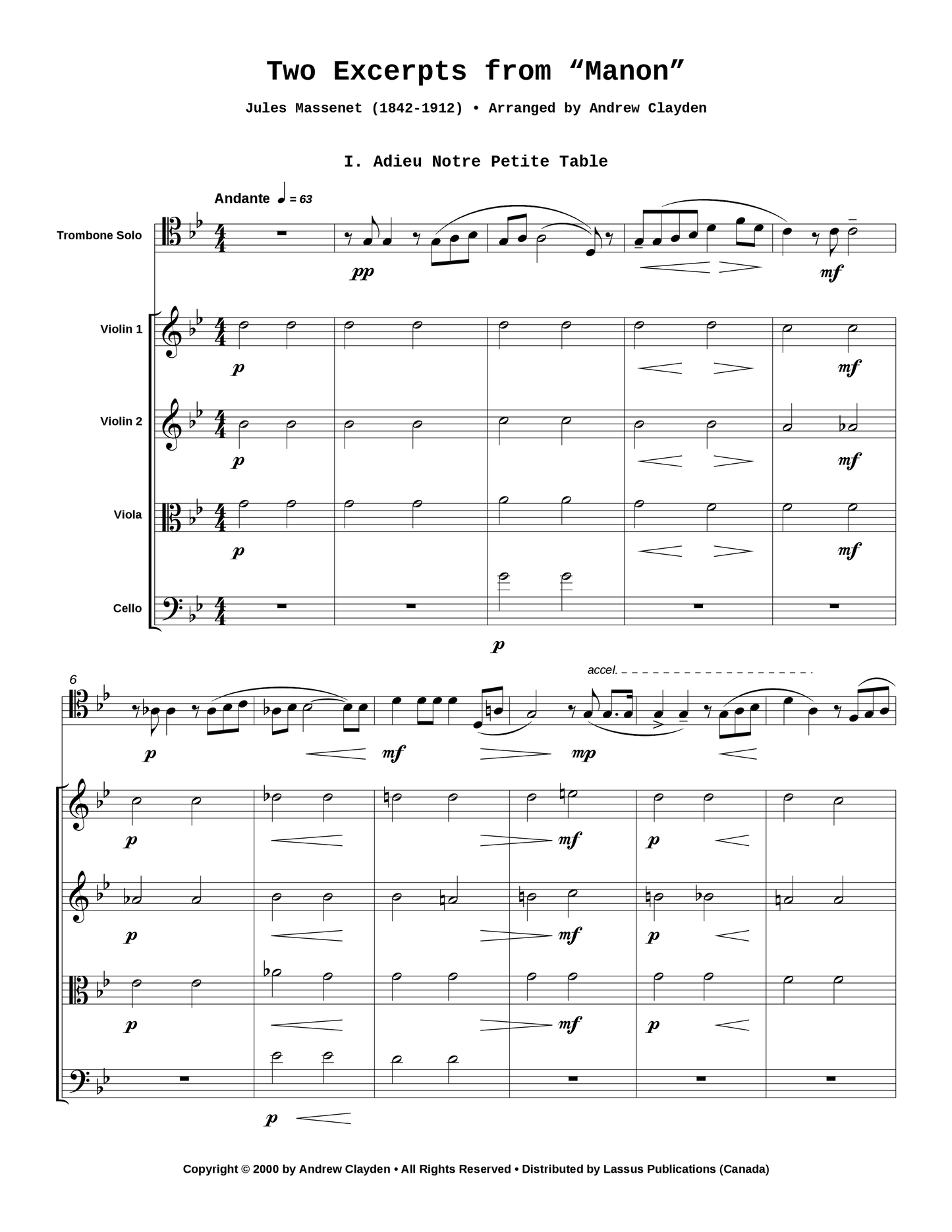 Two Excerpts from Manon