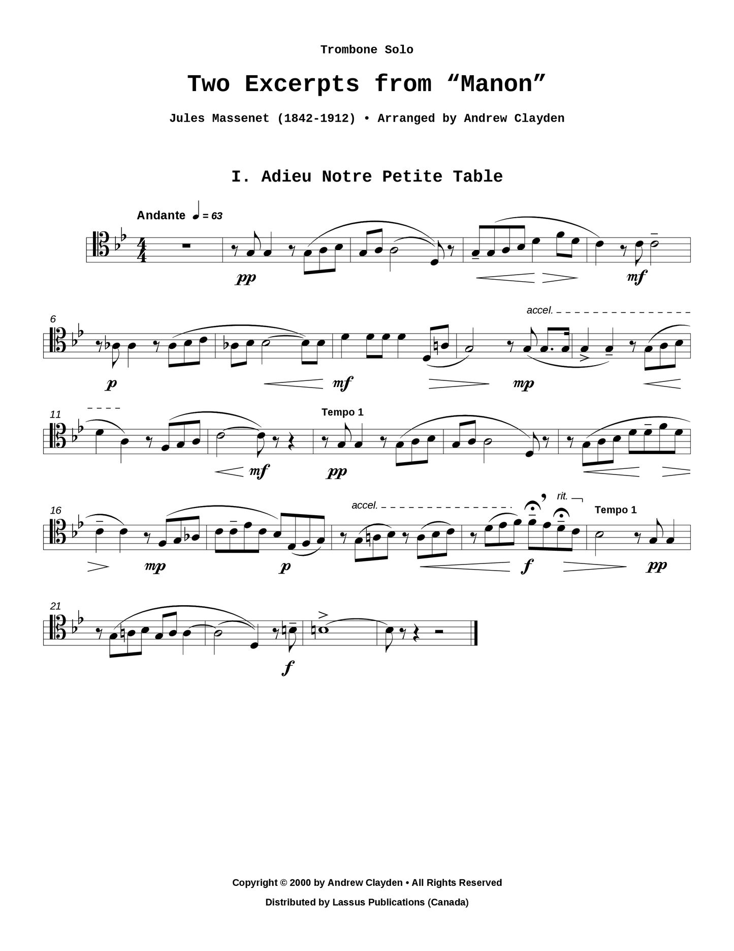 Two Excerpts from Manon