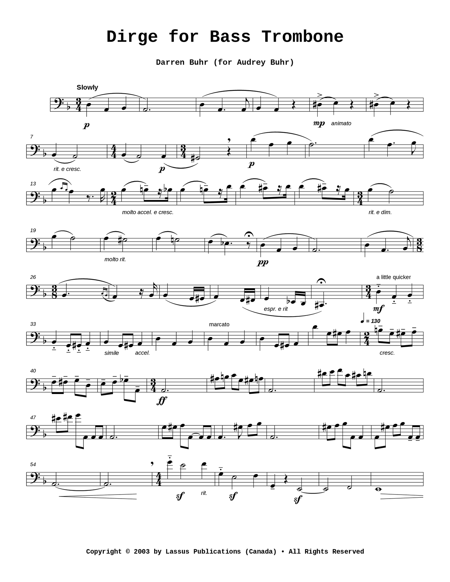 Dirge for Unaccompanied Bass Trombone