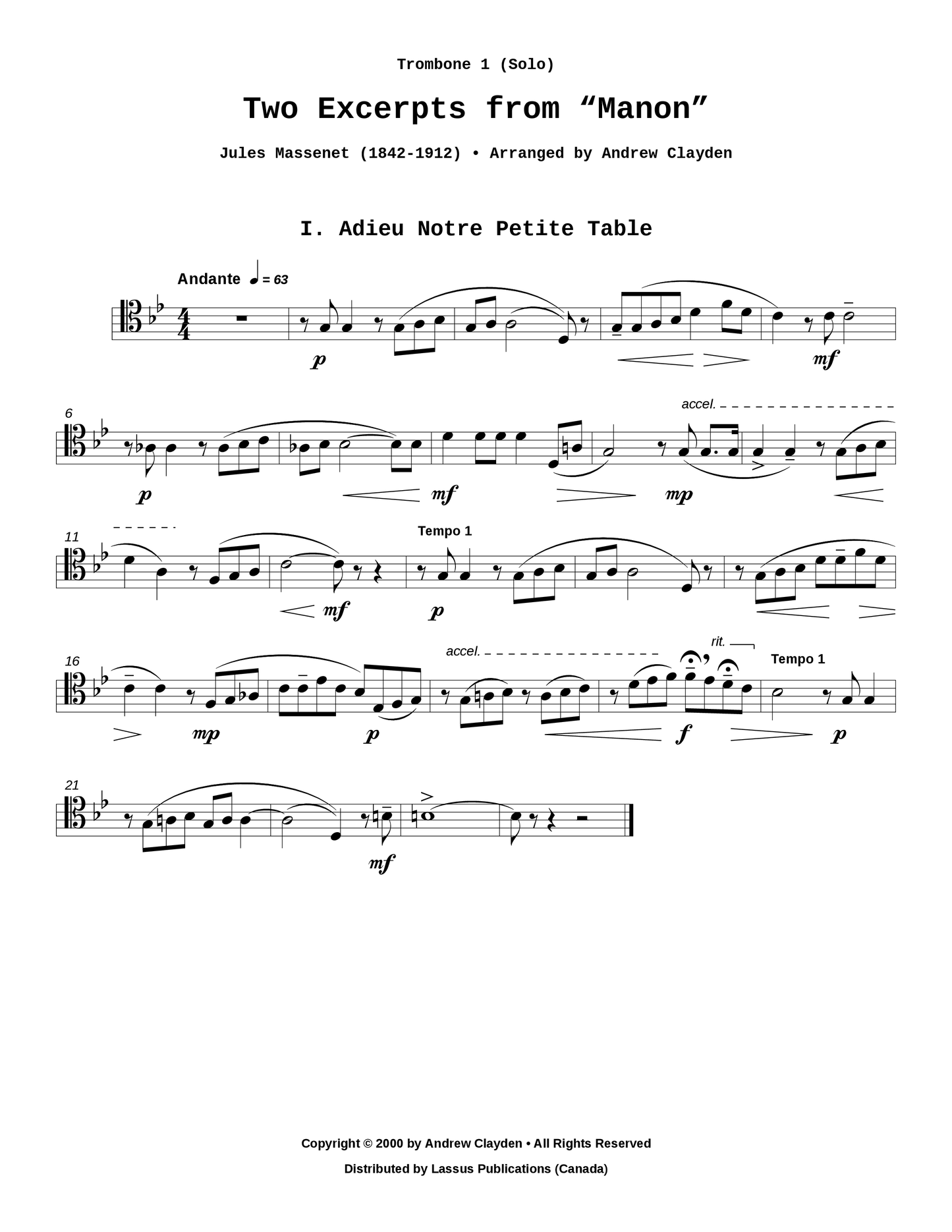 Two Excerpts from Manon