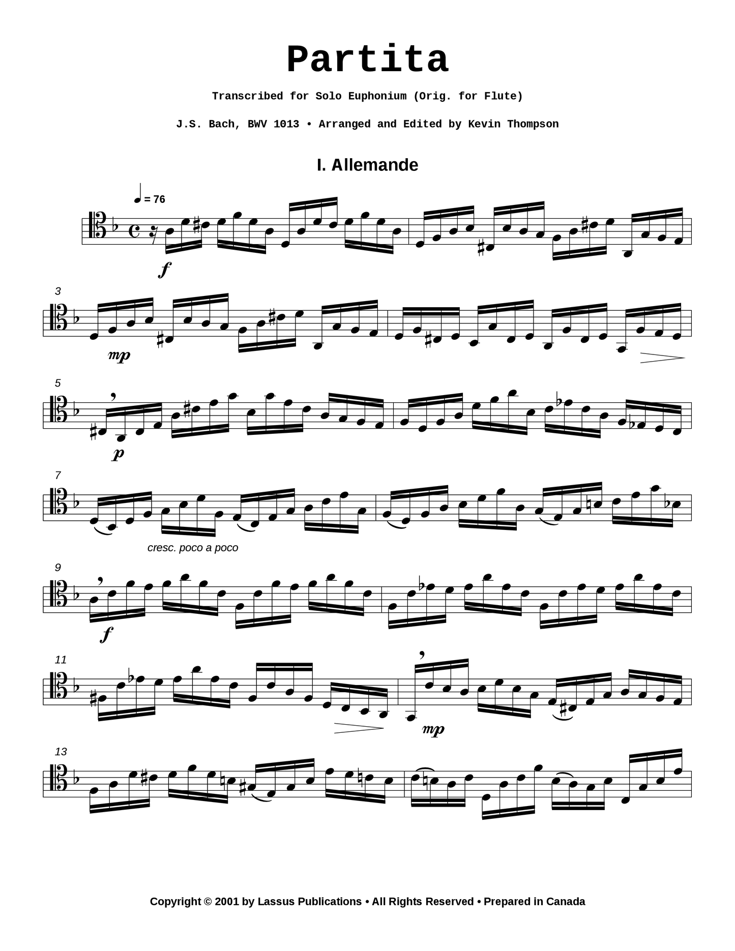 Partita for Unaccompanied Euphonium