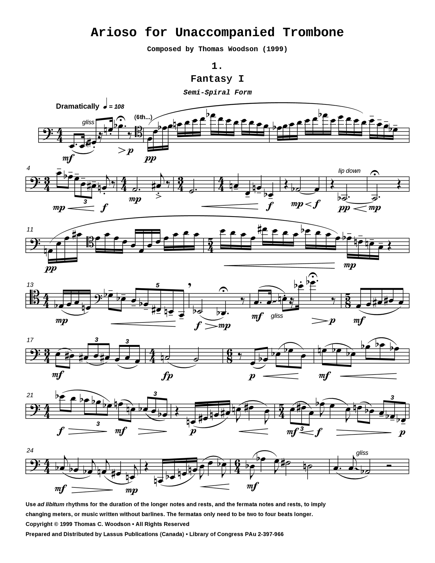 Arioso for Unaccompanied Trombone