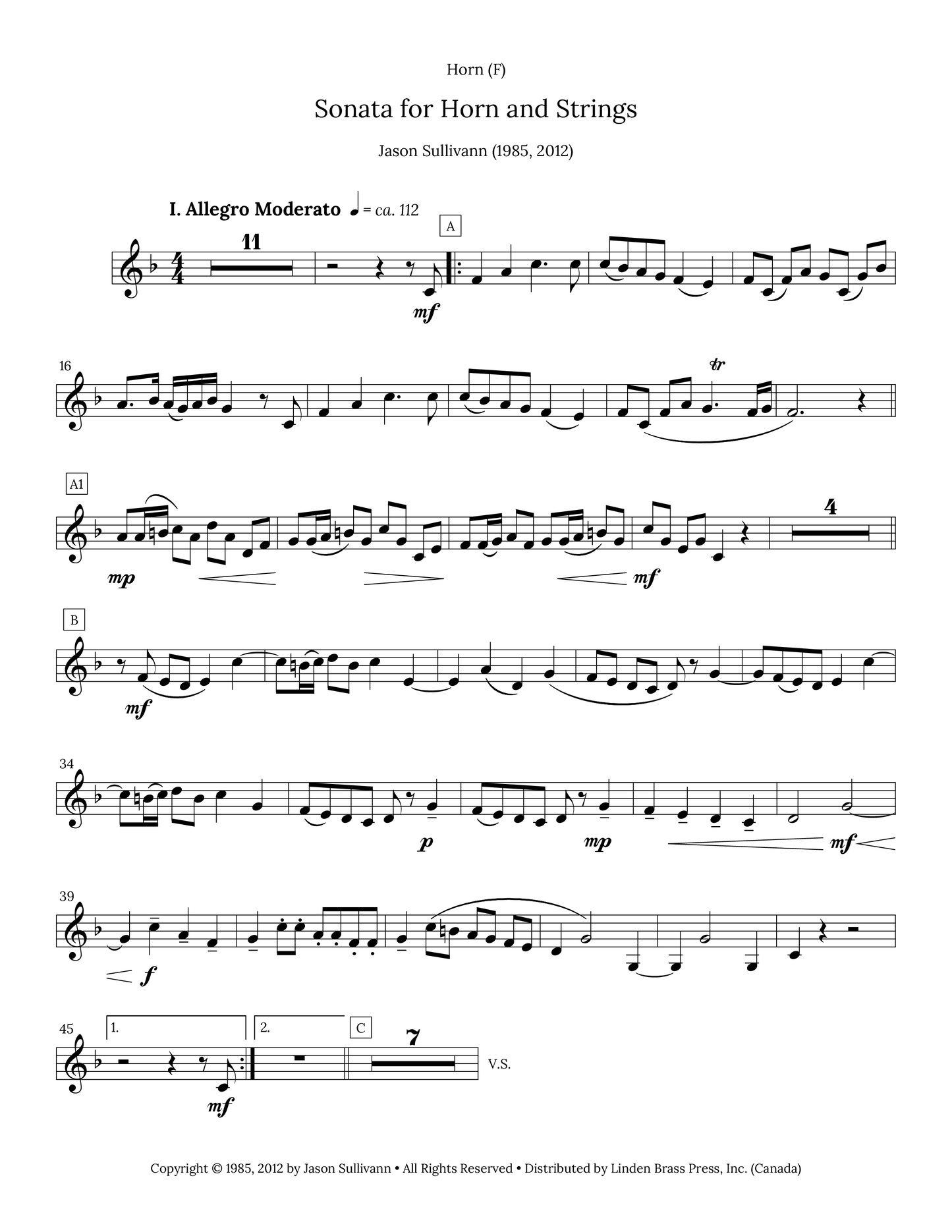 Sonata for Horn and Strings
