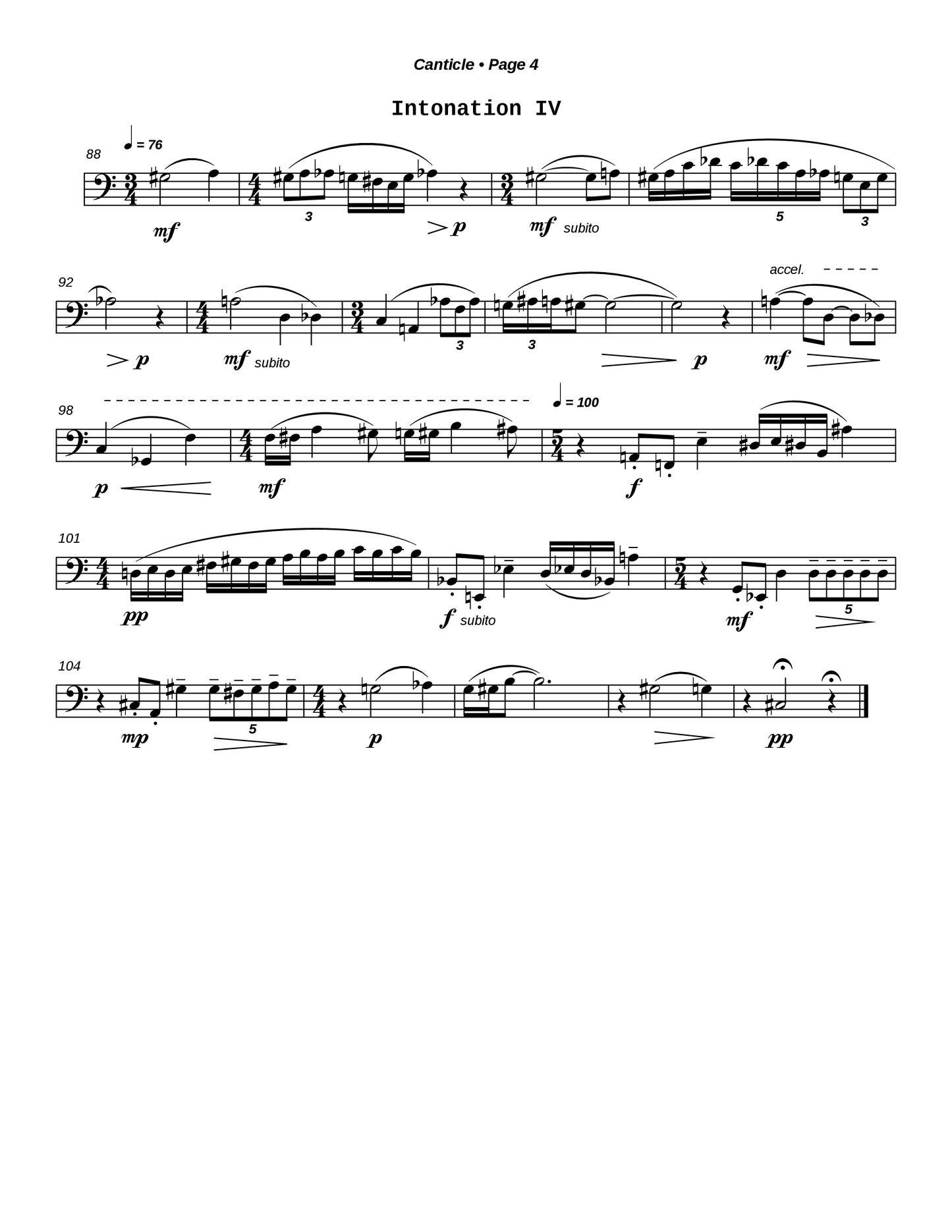Canticle for Unaccompanied Tuba or Bass Trombone