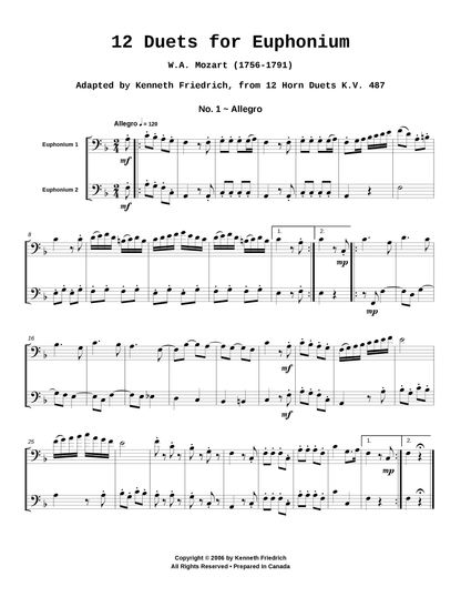 12 Duets for Euphonium