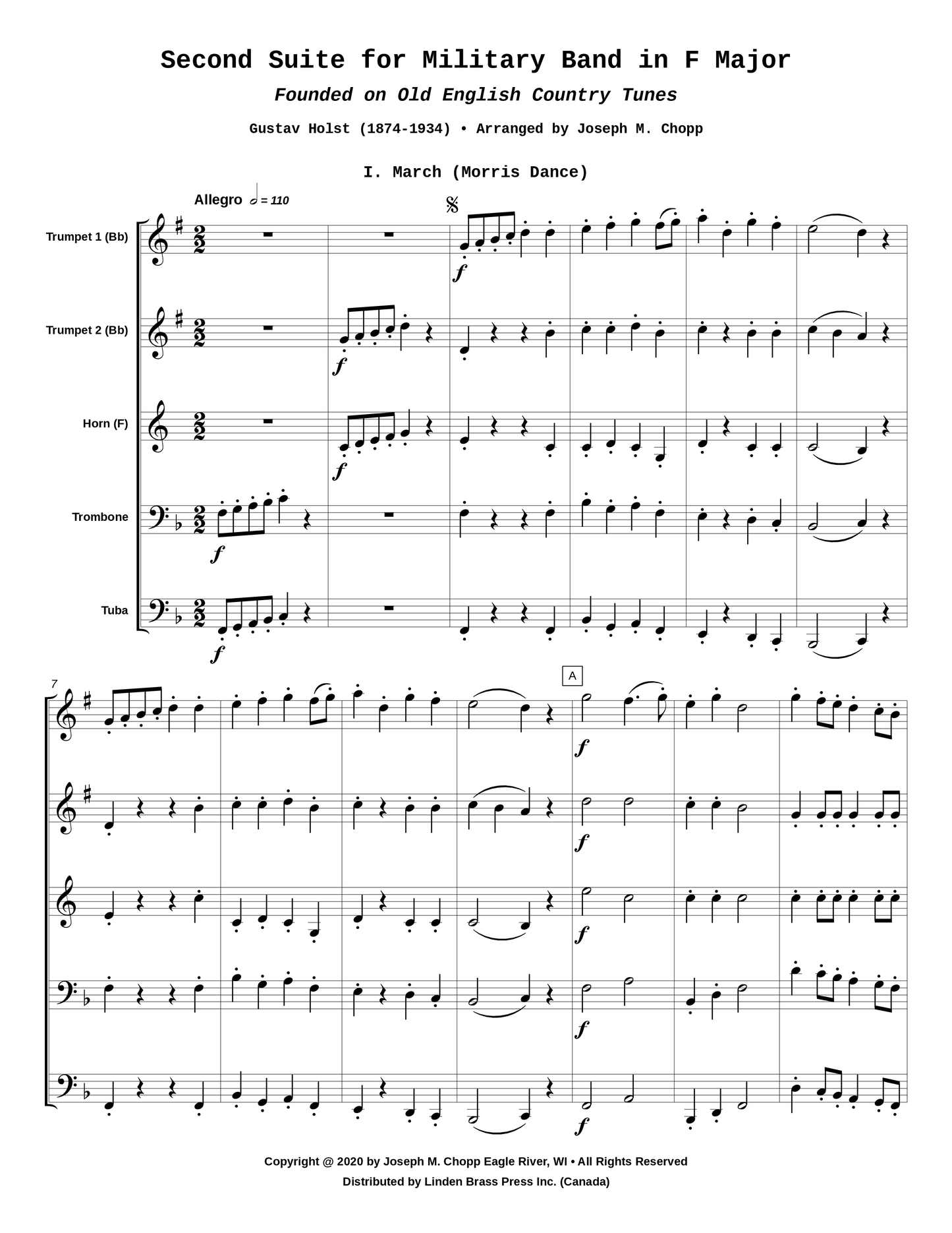 Second Suite for Military Band in F Major