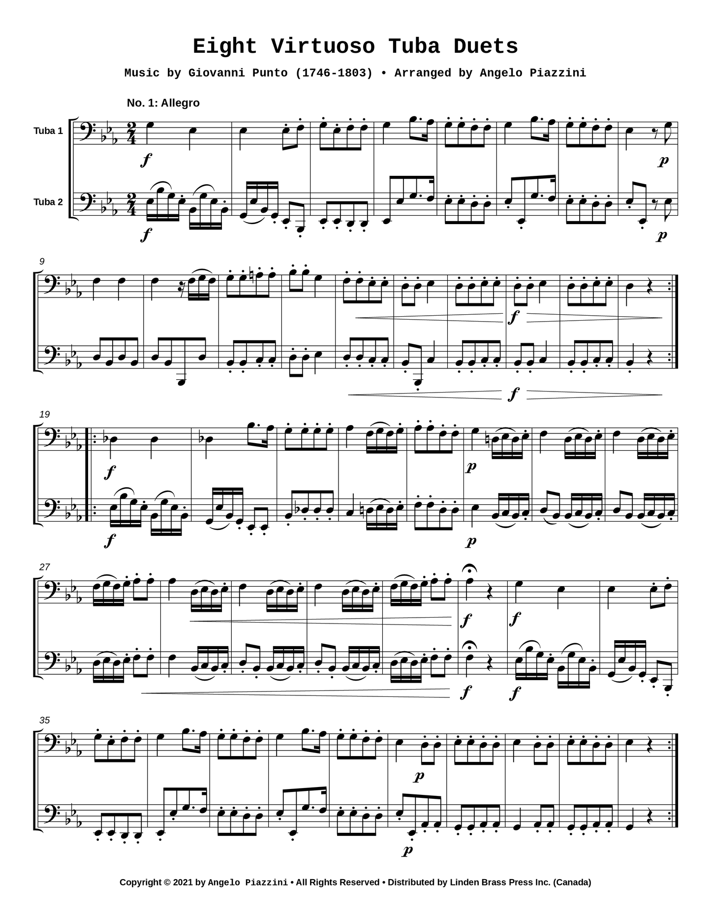 Eight Virtuoso Tuba Duets