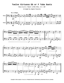 Twelve Virtuoso Eb or F Tuba Duets