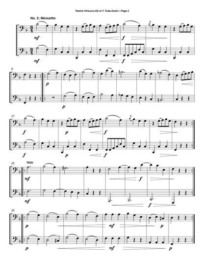 Twelve Virtuoso Eb or F Tuba Duets