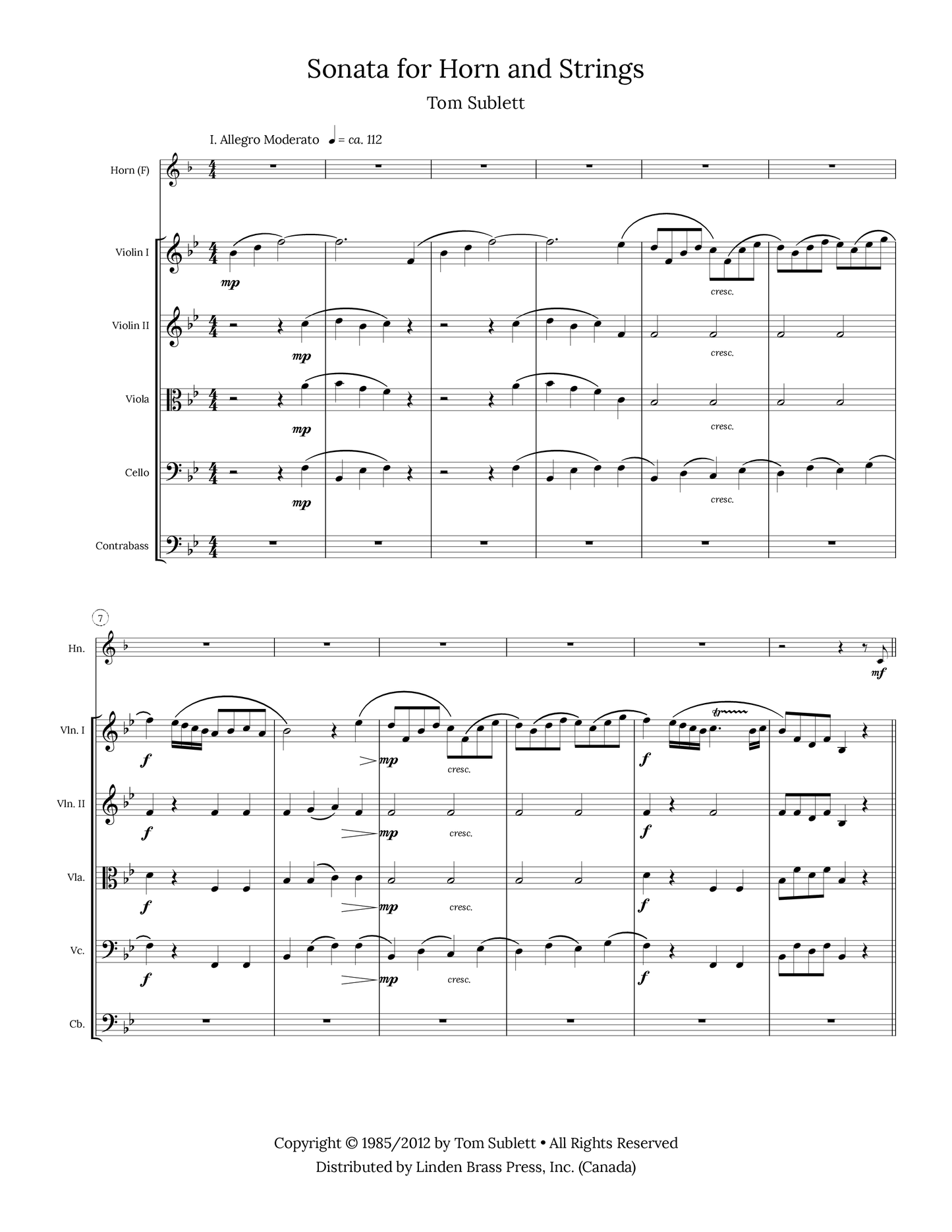 Sonata for Horn and Strings