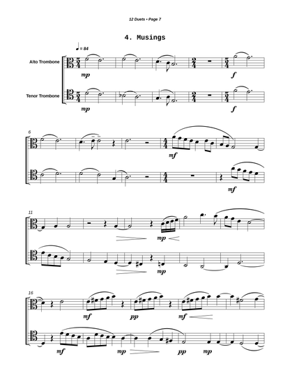 12 Duets for Alto and Tenor Trombone