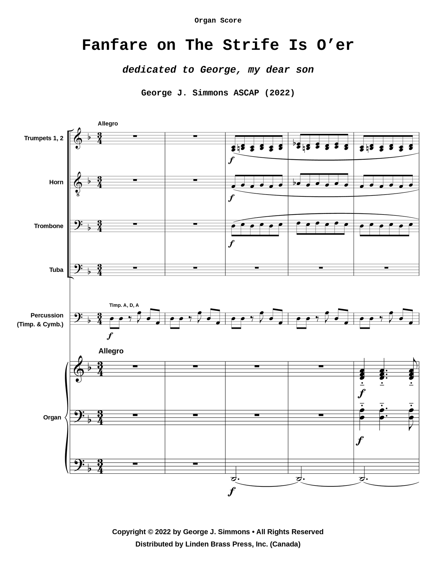 Fanfare on The Strife Is O'er