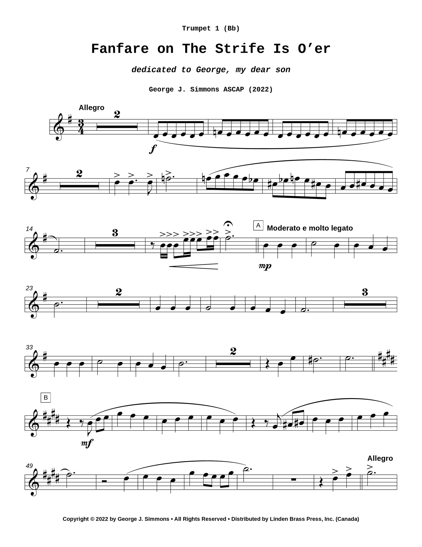 Fanfare on The Strife Is O'er