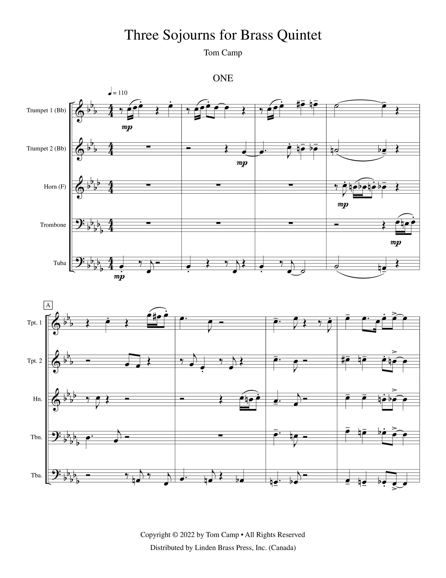 Three Sojourns for Brass Quintet
