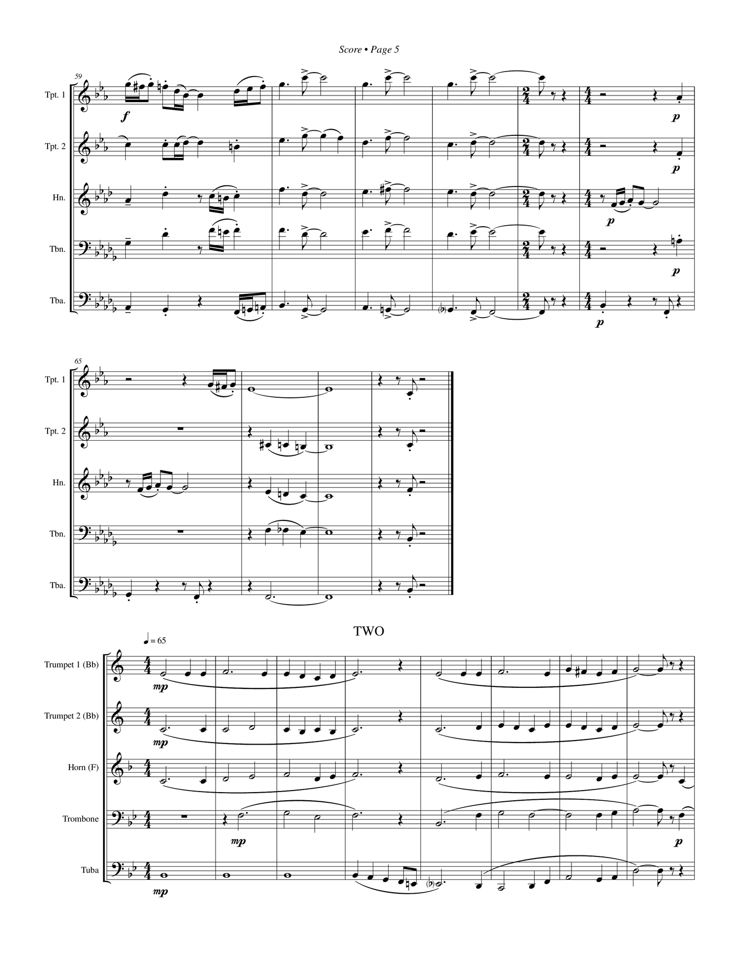 Three Sojourns for Brass Quintet