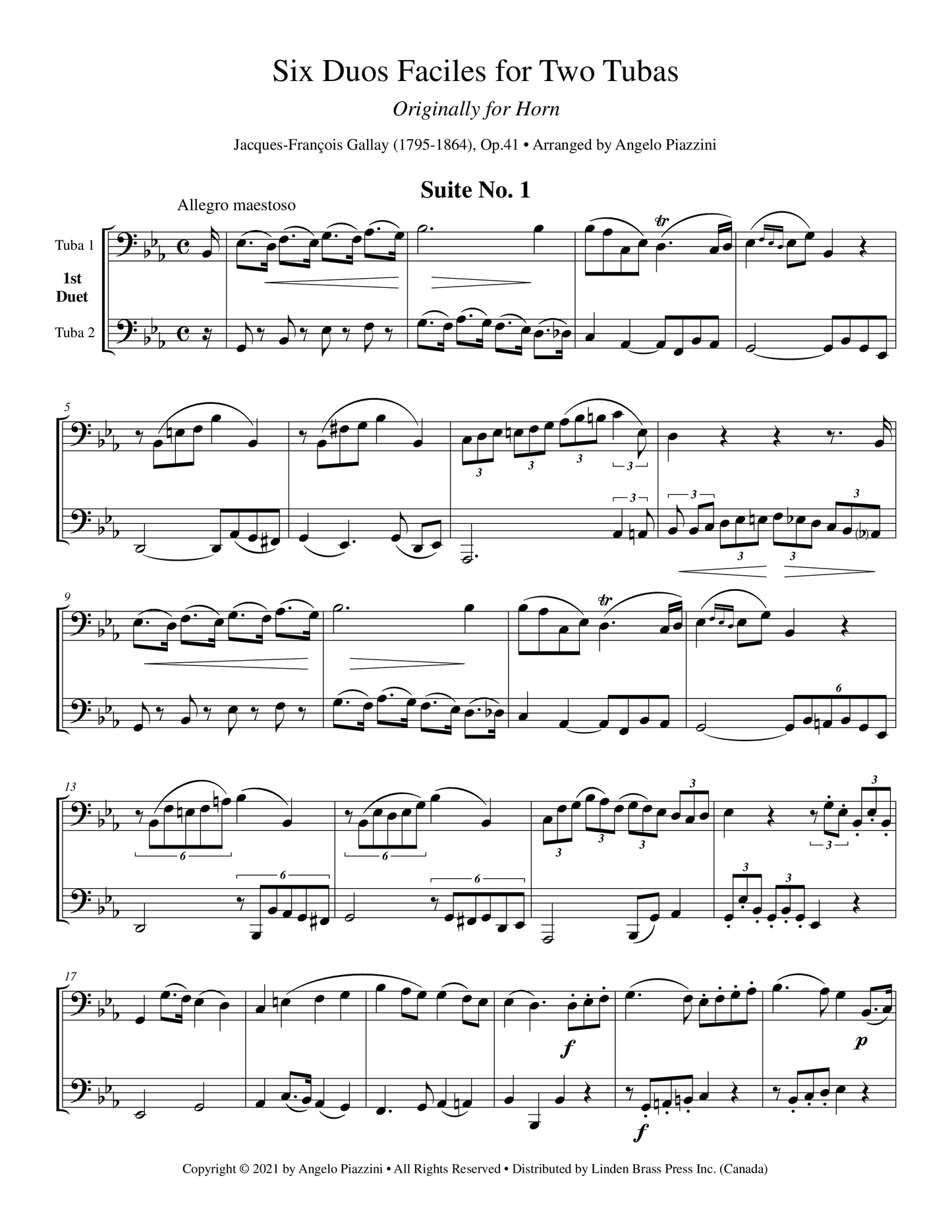 Six Duos Faciles for Two Tubas