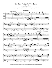 Six Duos Faciles for Two Tubas