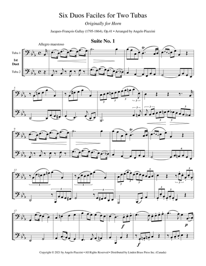 Six Duos Faciles for Two Tubas