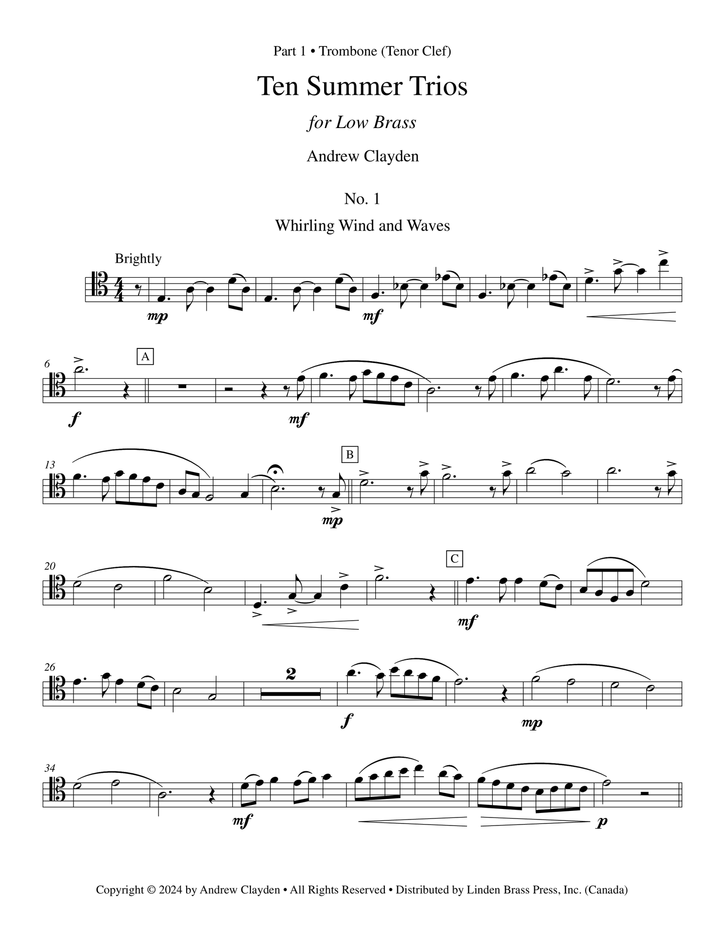 Ten Summer Trios for Low Brass