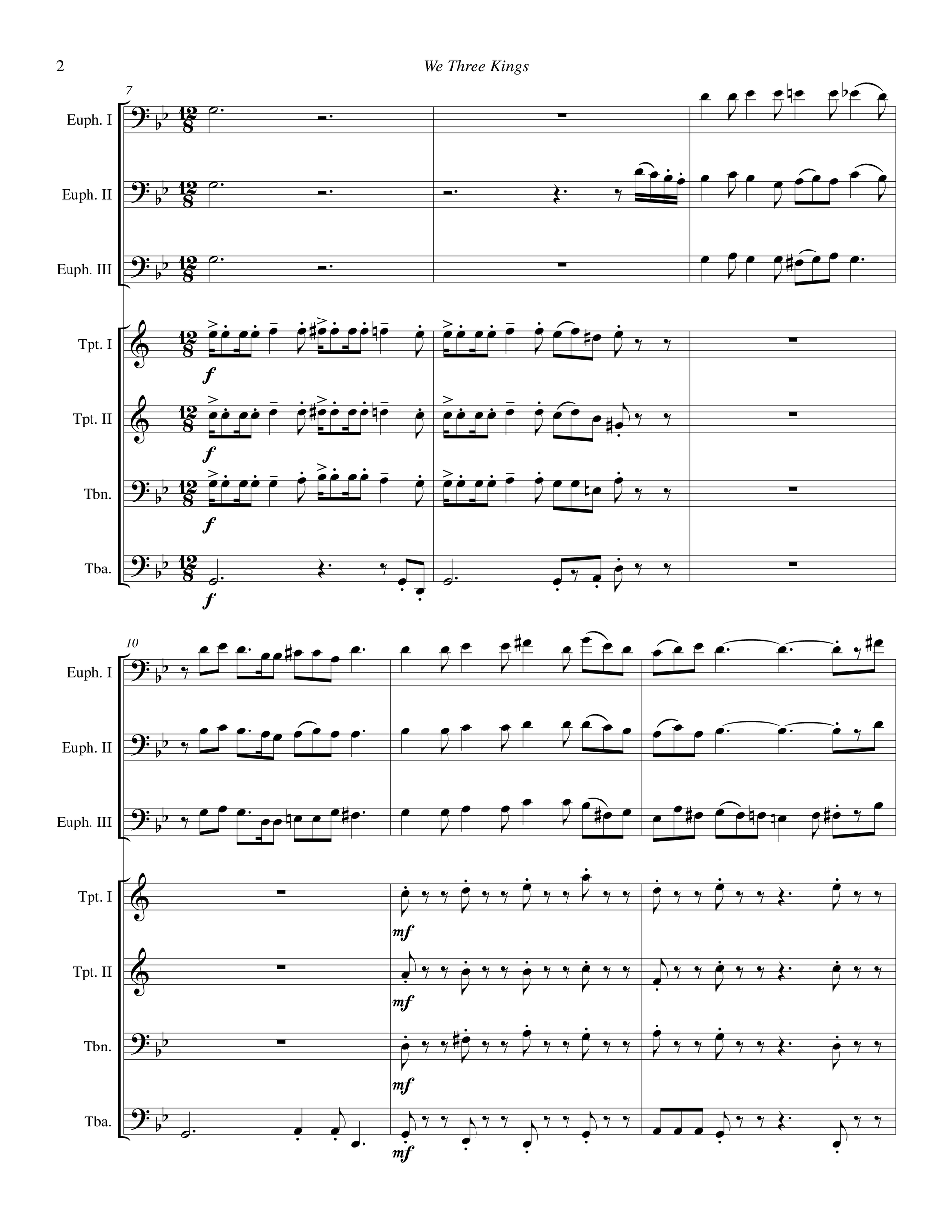 We Three Kings for Brass Septet with Featured Euphonium Trio – Music ...