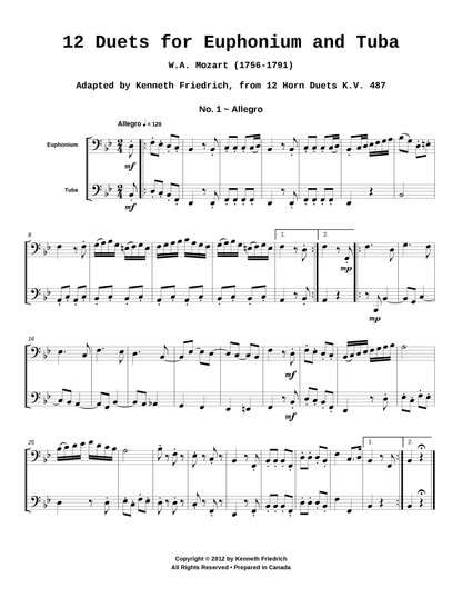 12 Duets for Euphonium and Tuba