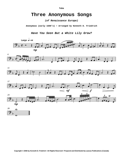 Three Anonymous Songs